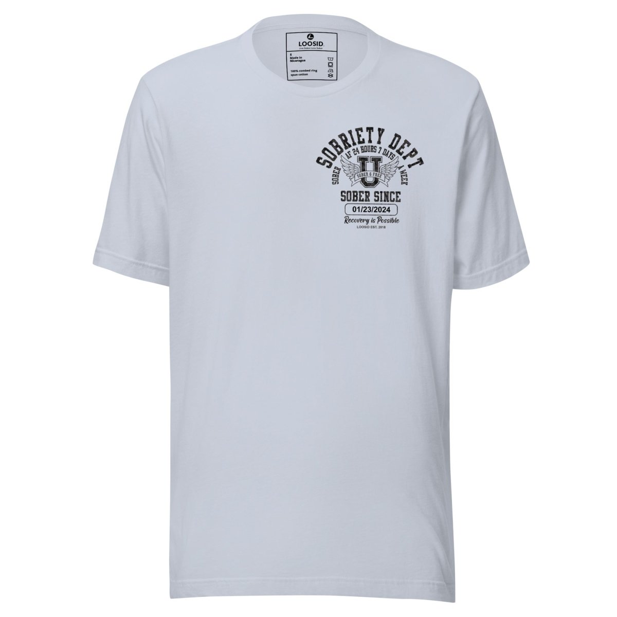 Sobriety Dept 24 7 Sober T Shirt featuring the design (view 11)