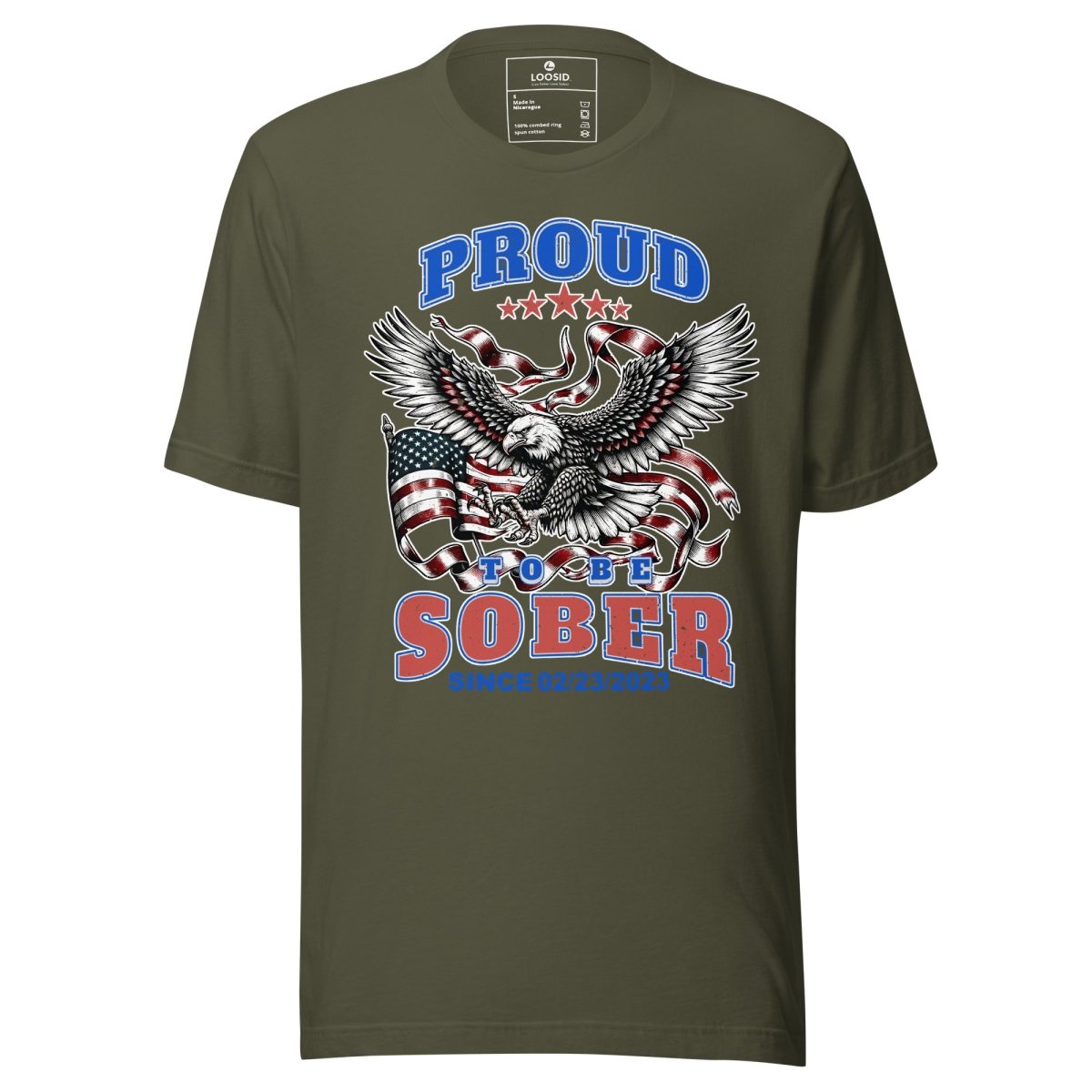 Patriotic Sober T Shirt honoring resilience and sober lifestyle