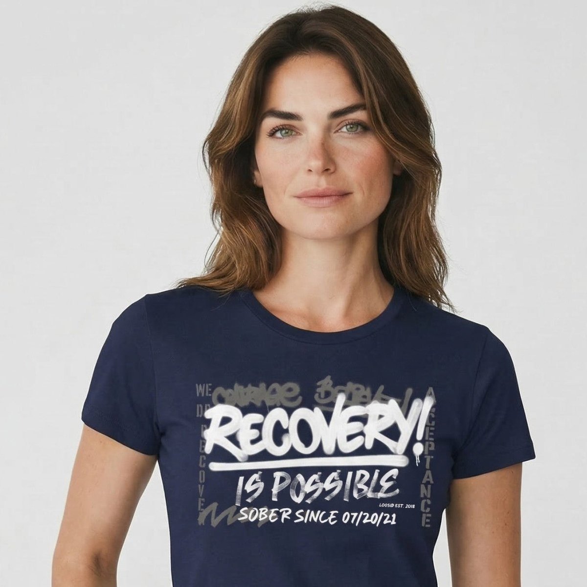 Recovery Is Possible Sober T Shirt close-up view (view 12)
