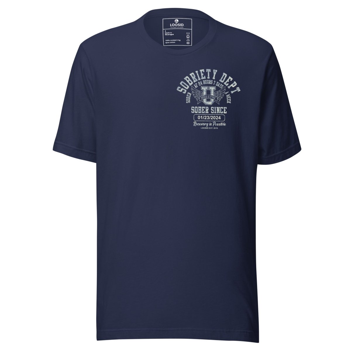 Sobriety Dept 24 7 Sober T Shirt side view (view 6)