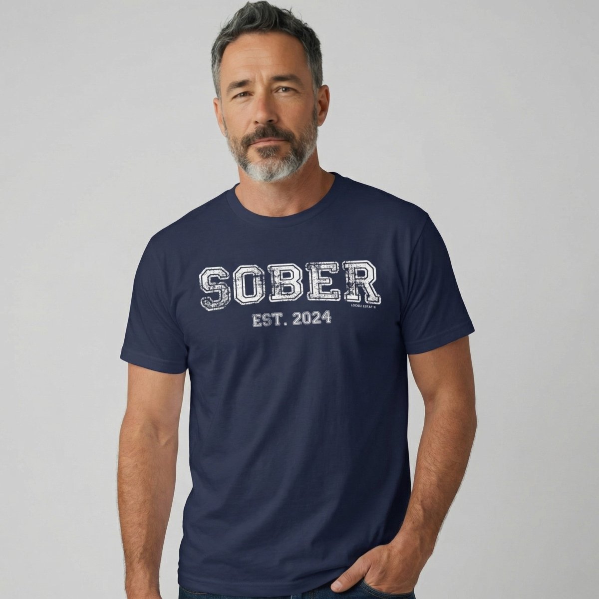 Men's Sober Est. Year T-Shirt w/ Personalized Sobriety Year