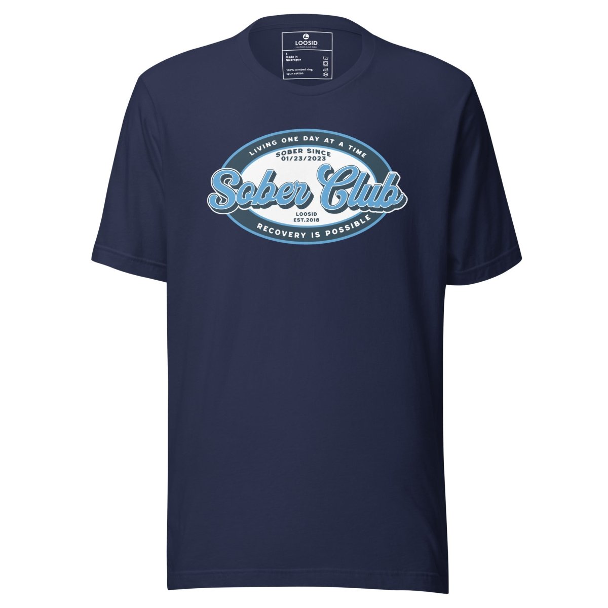 Sober Club Badge Sober T Shirt lifestyle view (view 25)