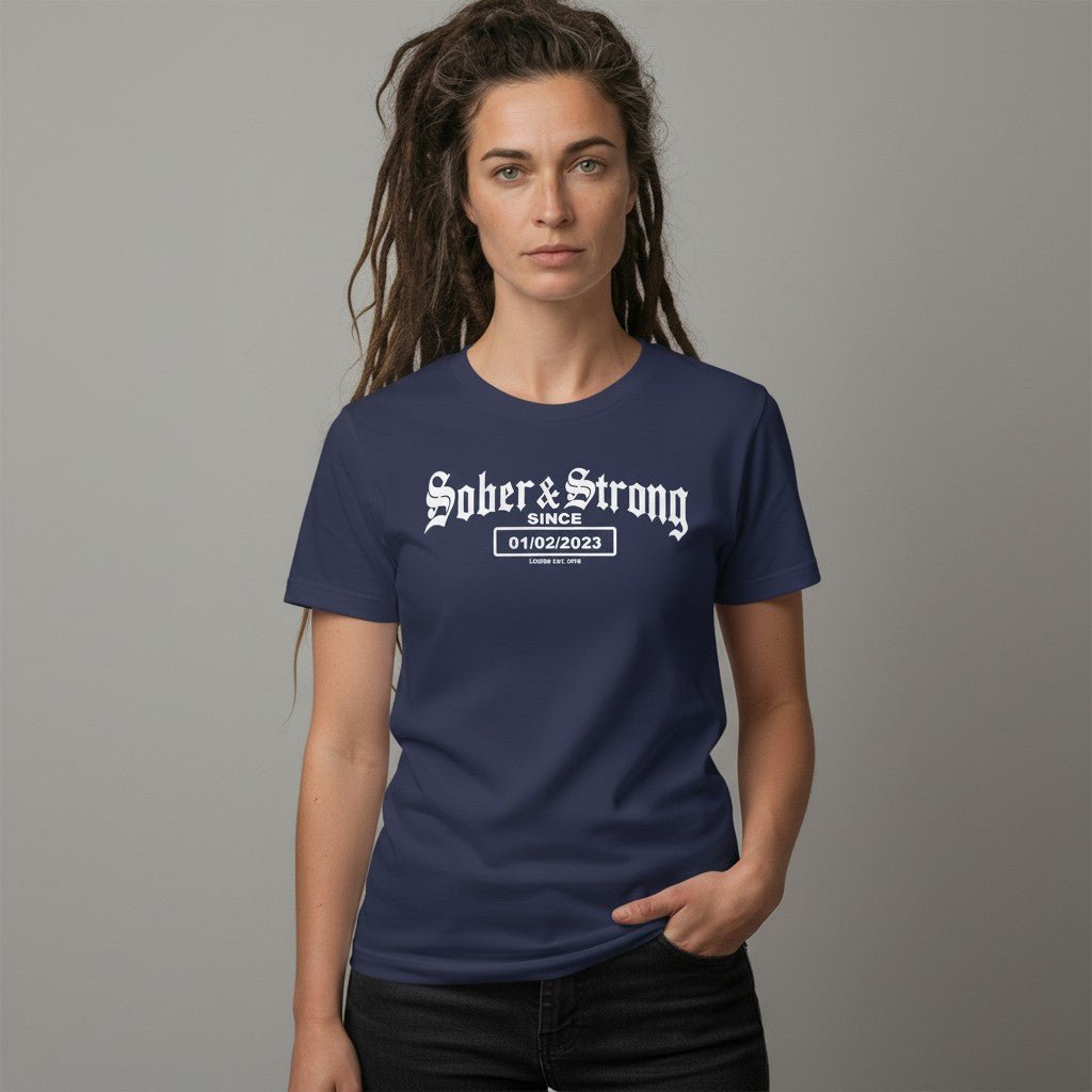 Sober & Strong Sober T Shirt flat lay styled image (view 3)