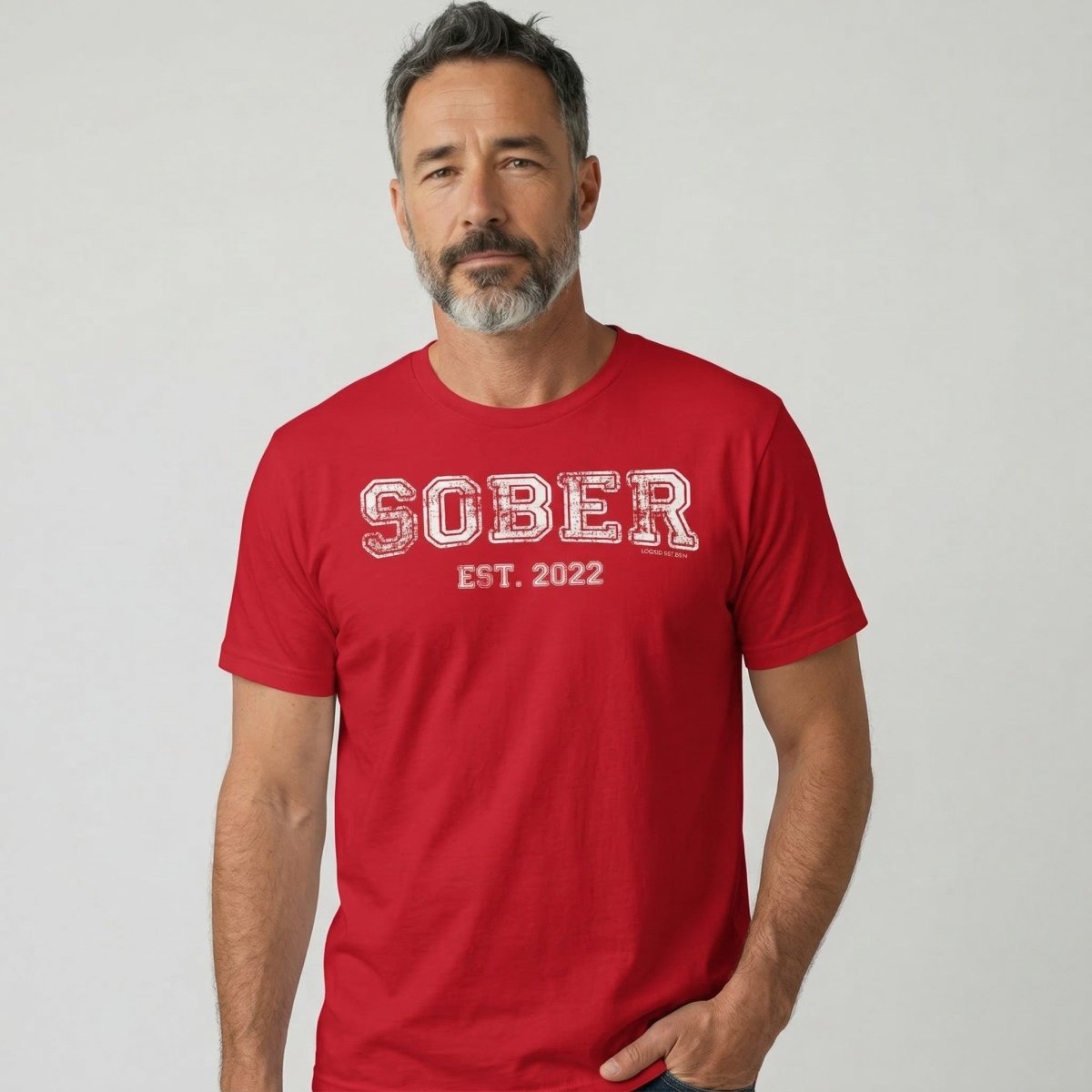 Men's Sober Est. Year T-Shirt w/ Personalized Sobriety Year