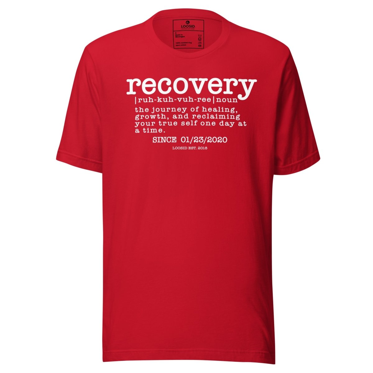Recovery definition men Sober T Shirt packaging detail (view 8)
