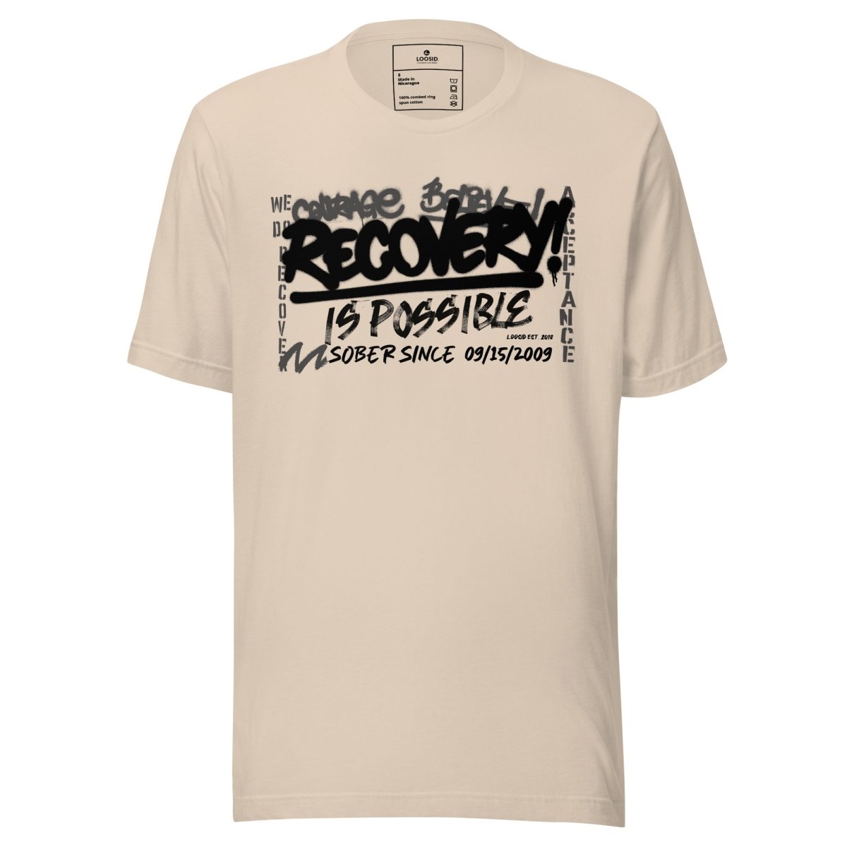 Recovery Is Possible Sober T Shirt flat lay styled image (view 23)
