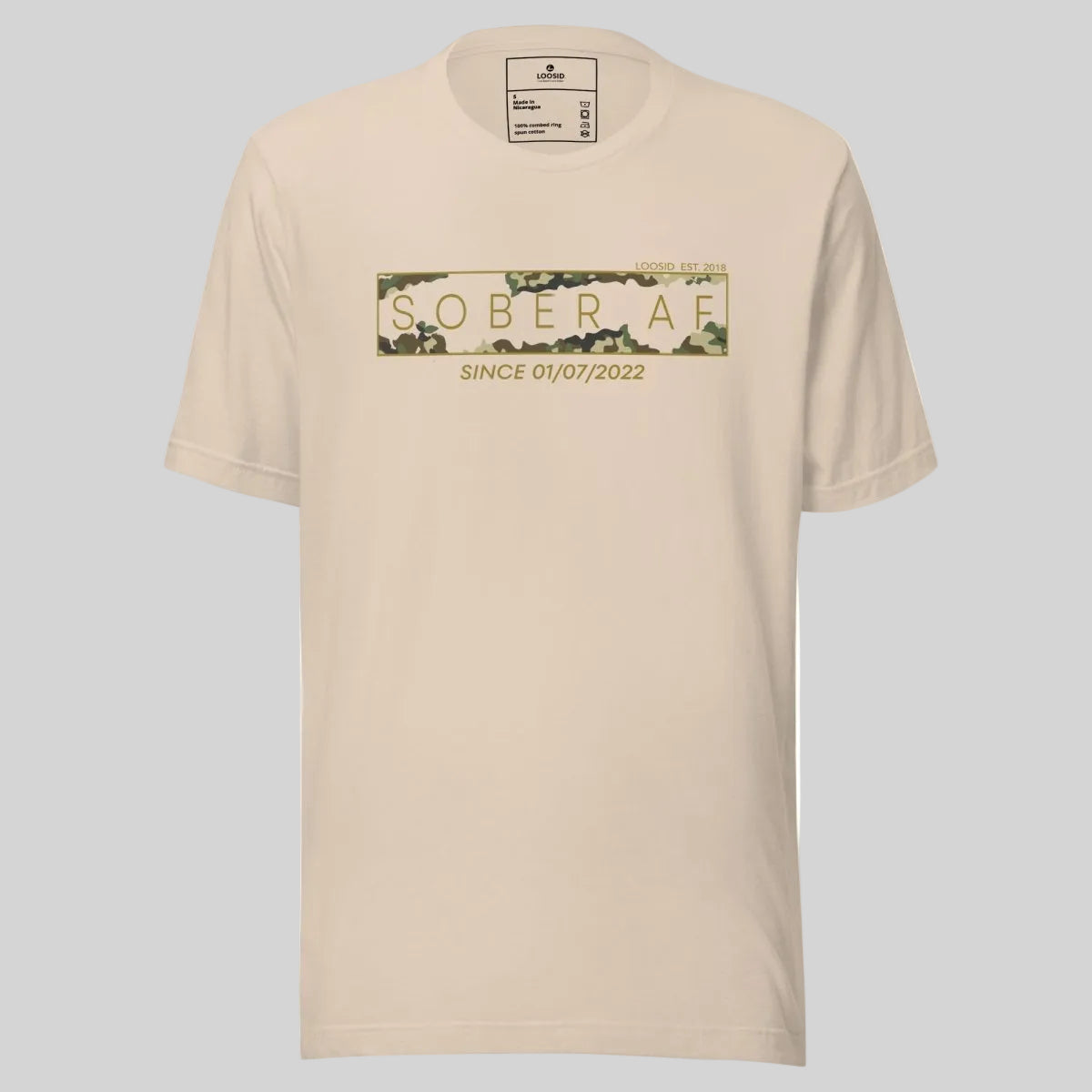 Sober AF Camo Sober T Shirt close-up view (view 22)