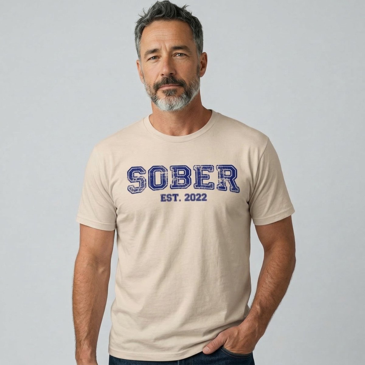 Men's Sober Est. Year T-Shirt w/ Personalized Sobriety Year