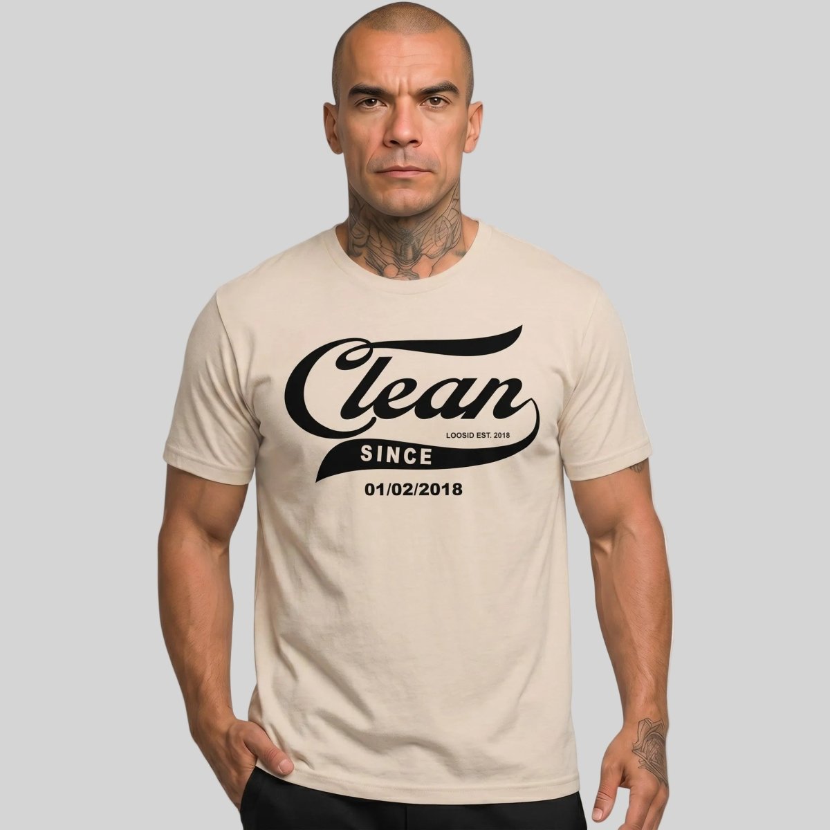 Clean Since Tee with Personalized Sobriety Date | Sober T Shirt