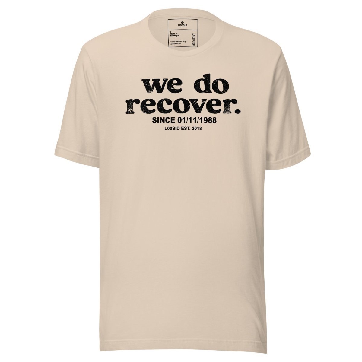 We Do Recover Sober T Shirt packaging detail (view 8)