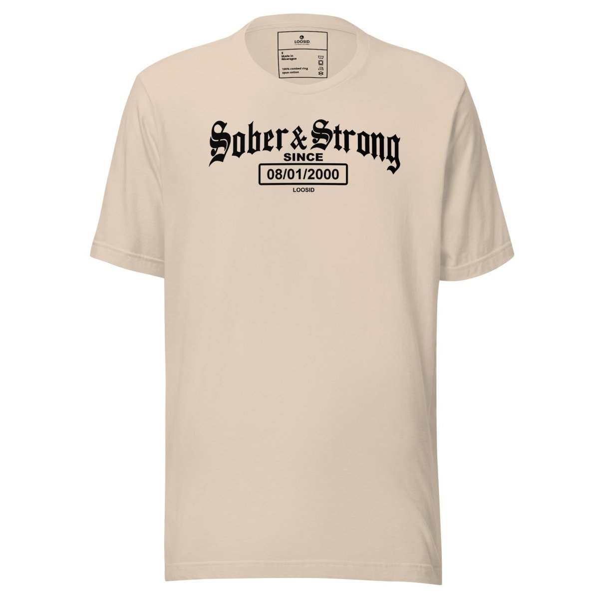 Old School Sober & Strong Sober T Shirt graphic detail (view 14)