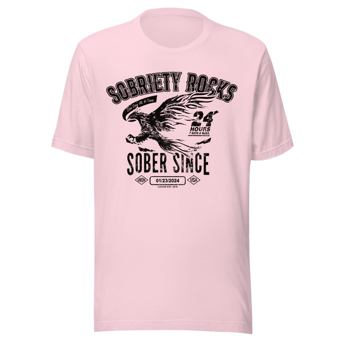 sober t shirt simple display