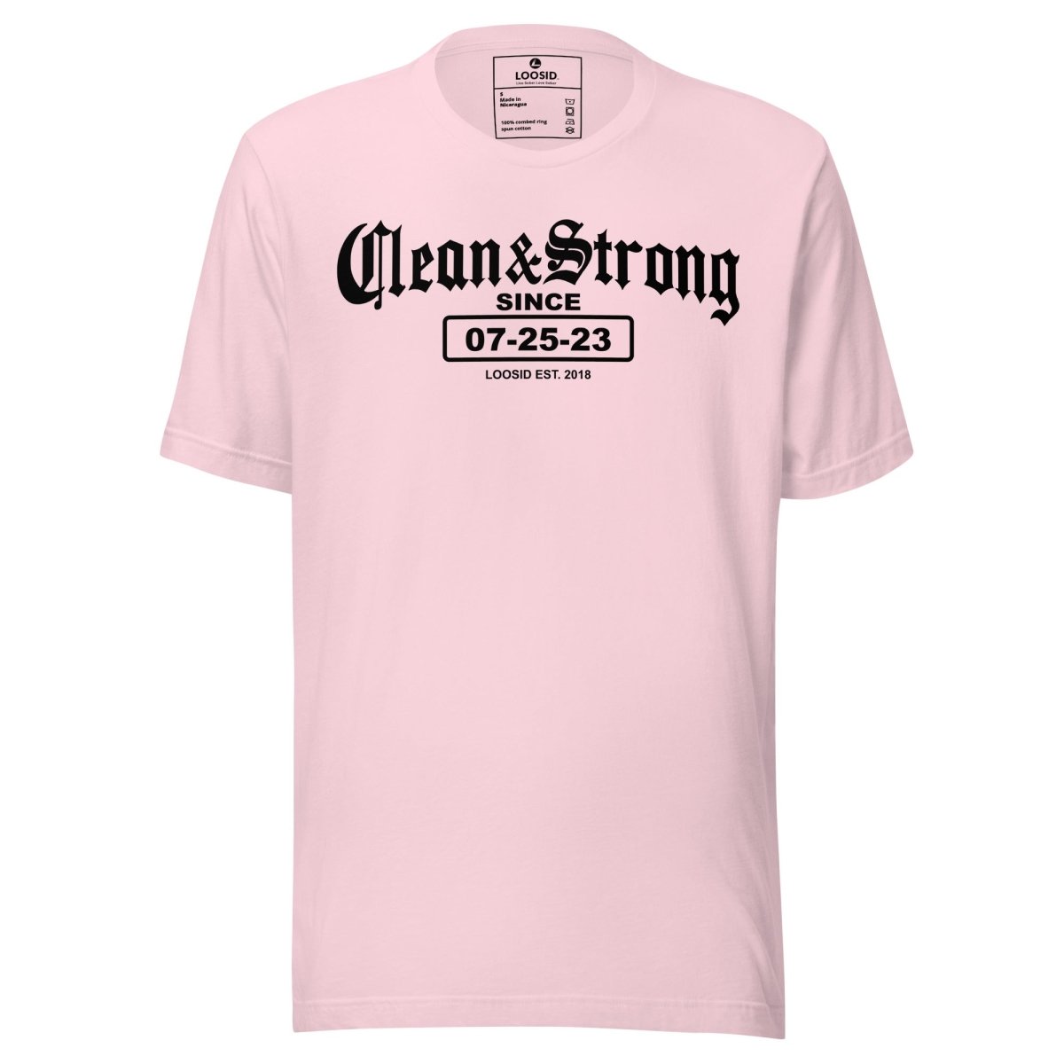 Clean & Strong Sober Sober T Shirt flat lay styled image (view 23)