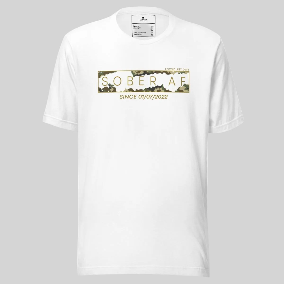 Sober AF Camo Sober T Shirt product photo (view 10)