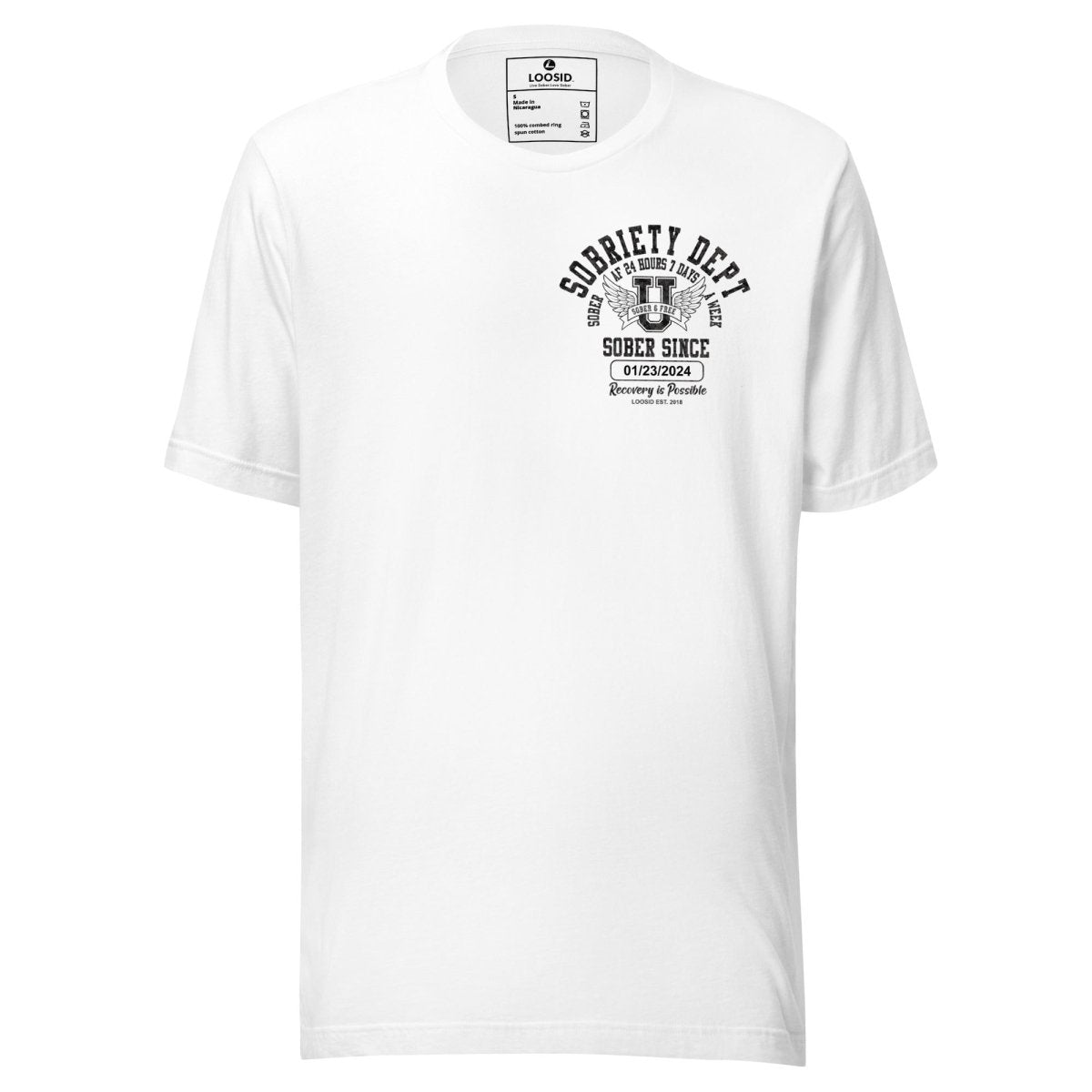 Sobriety Dept 24 7 Sober T Shirt fit detail (view 9)