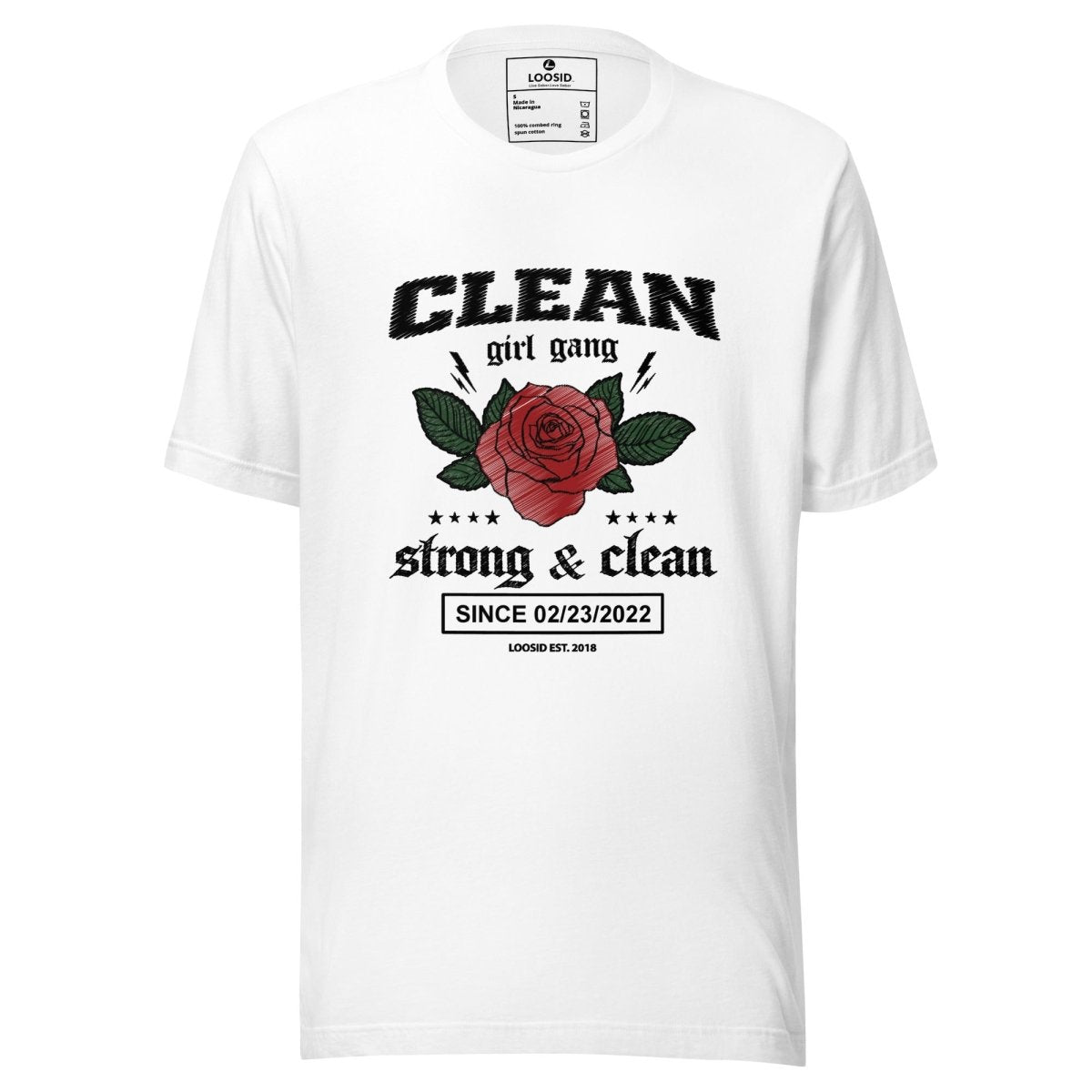 Clean Girl Gang Strong & Clean Sober T Shirt packaging detail (view 8)