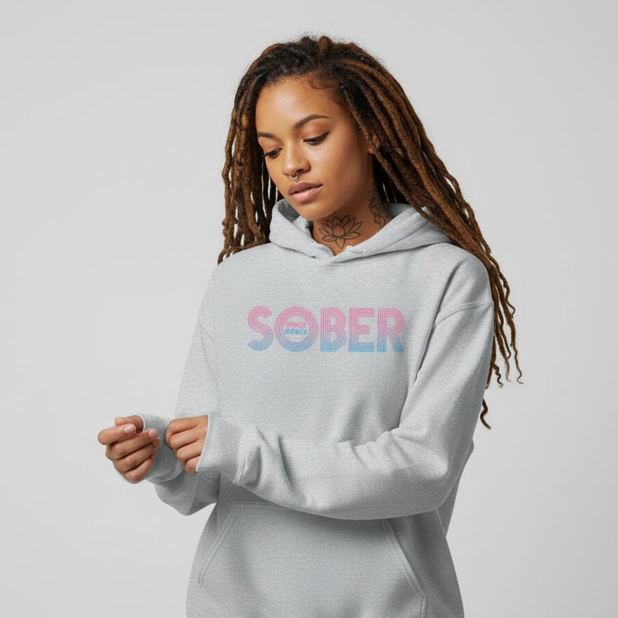 Recovery Hoodie | Retro Sobriety Date Hoodie with Personalized Date