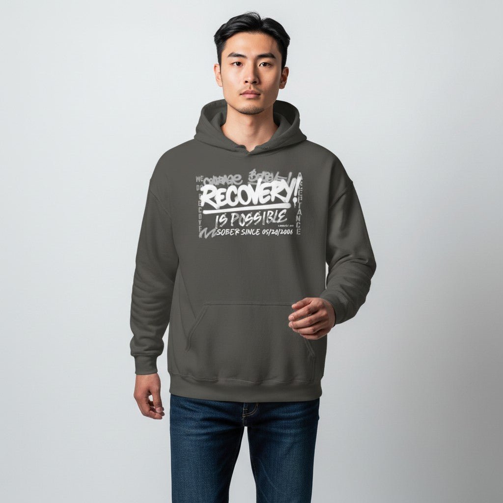 Recovery Hoodie | Men’s Recovery Is Possible Hoodie with Date