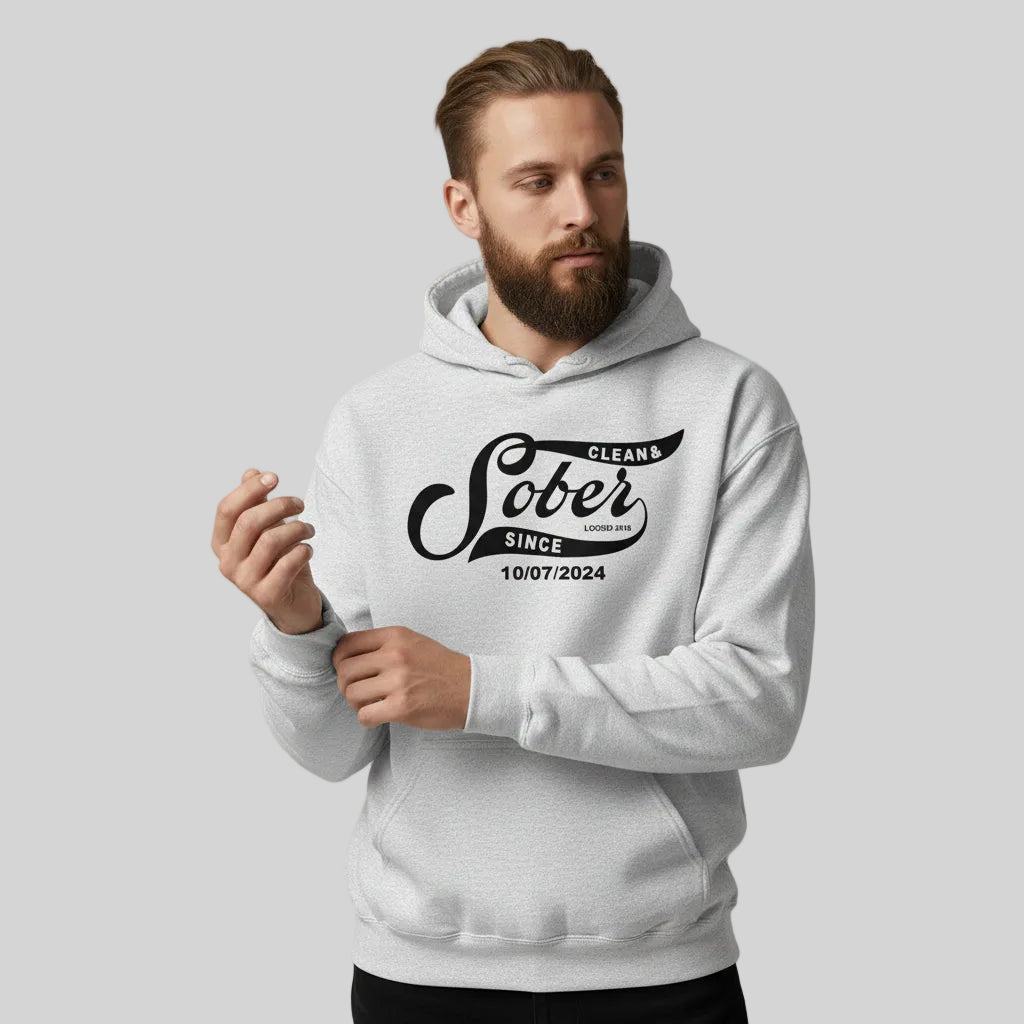 Recovery Hoodie | Sober Since Men's Hoodie with Custom Sobriety Date