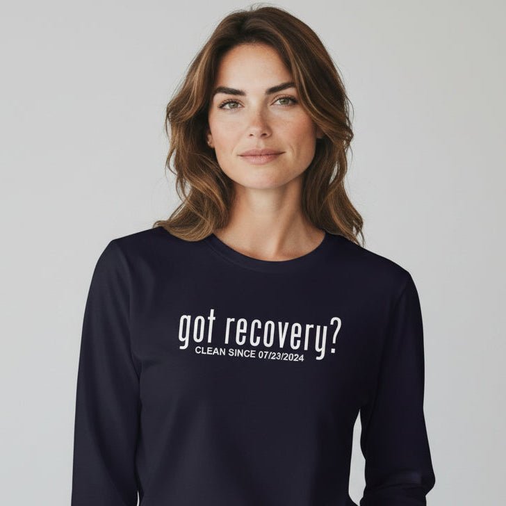 Long Sleeve Clean Sober T Shirt fit detail (view 9)