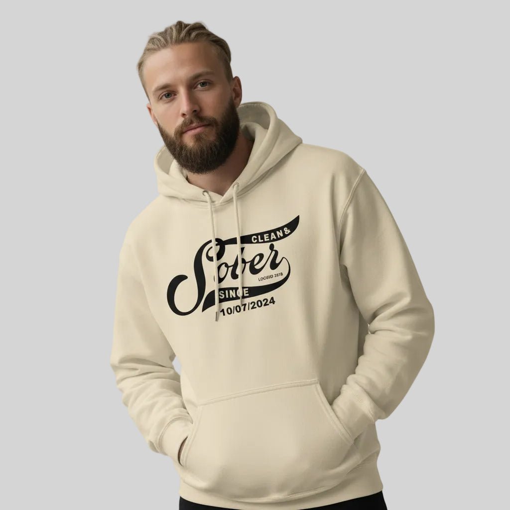 Recovery Hoodie | Sober Since Men's Hoodie with Custom Sobriety Date