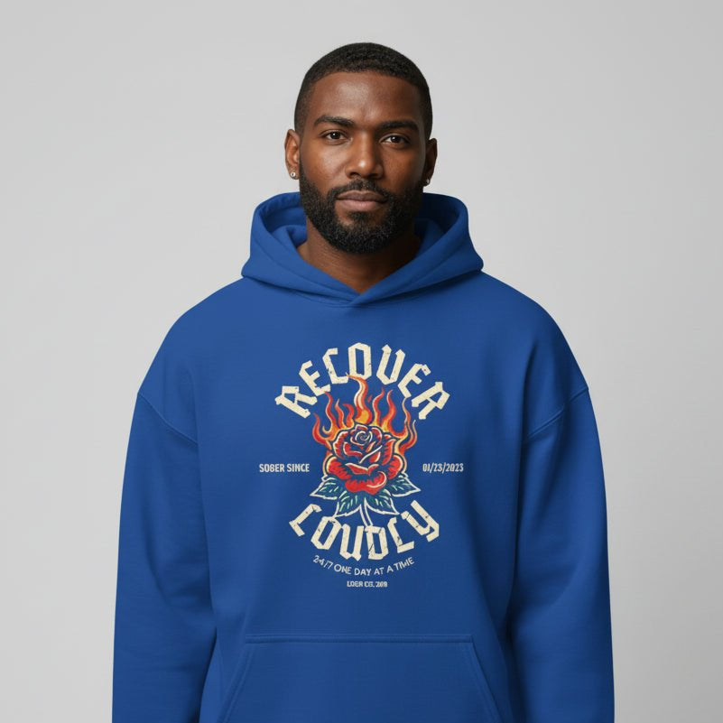 Recovery Hoodie | Recover Loudly Custom Sobriety Date Hoodie