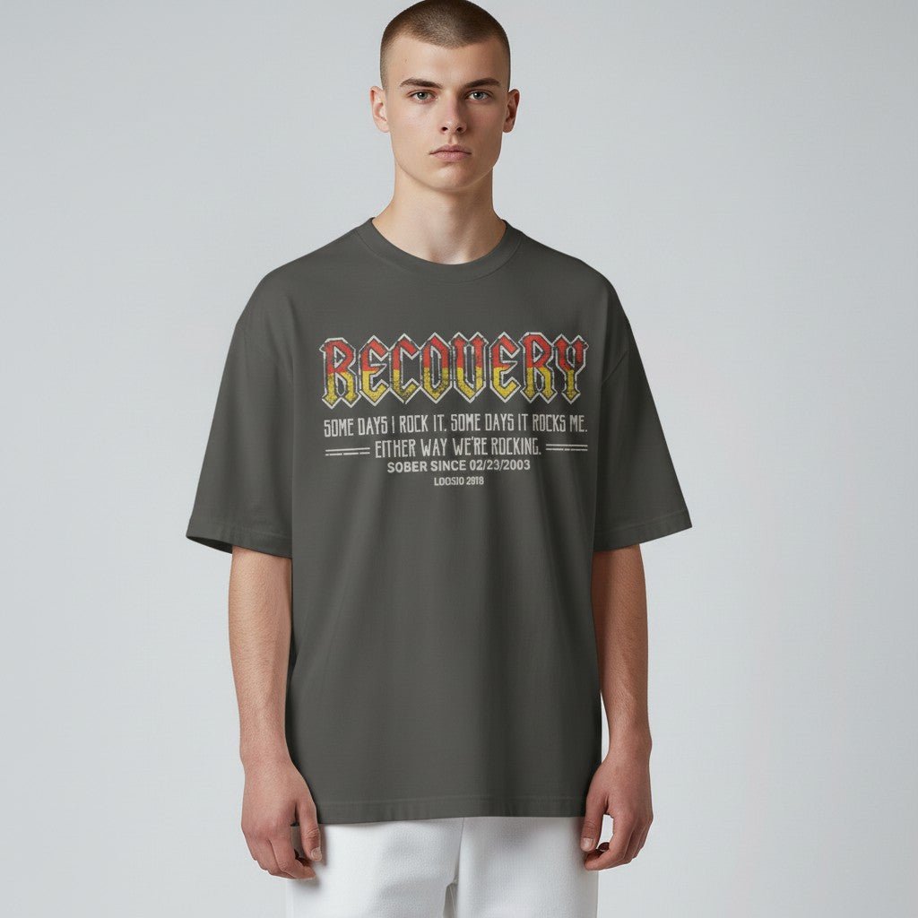 Recovery T-shirt | Men's Recovery Rock T-shirt with Personalized Date
