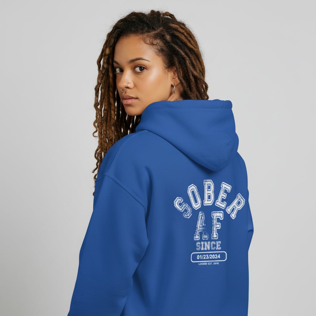structured sober clothing recovery hoodie