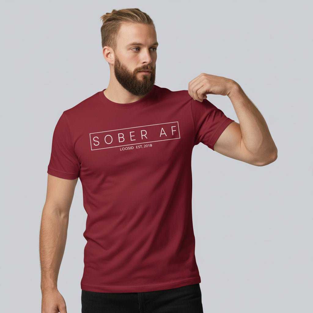 Sober T Shirt | Sober AF Men’s Tee for Strength and Recovery
