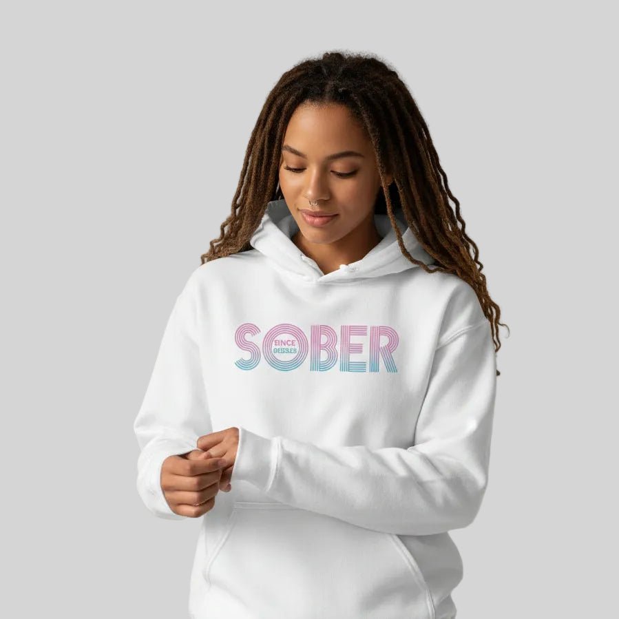 Recovery Hoodie | Retro Sobriety Date Hoodie with Personalized Date