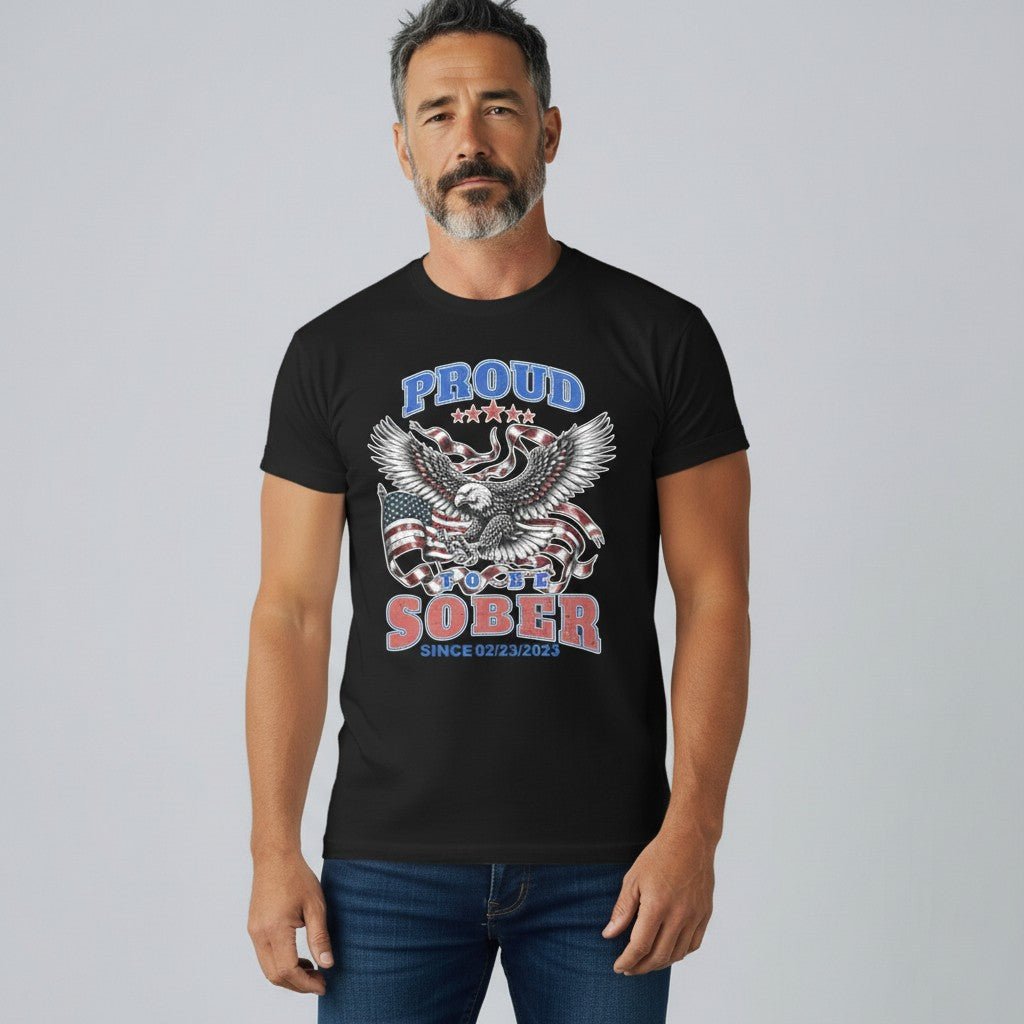 Sober T Shirt | Proud To Be Sober Tee with Personalized Date