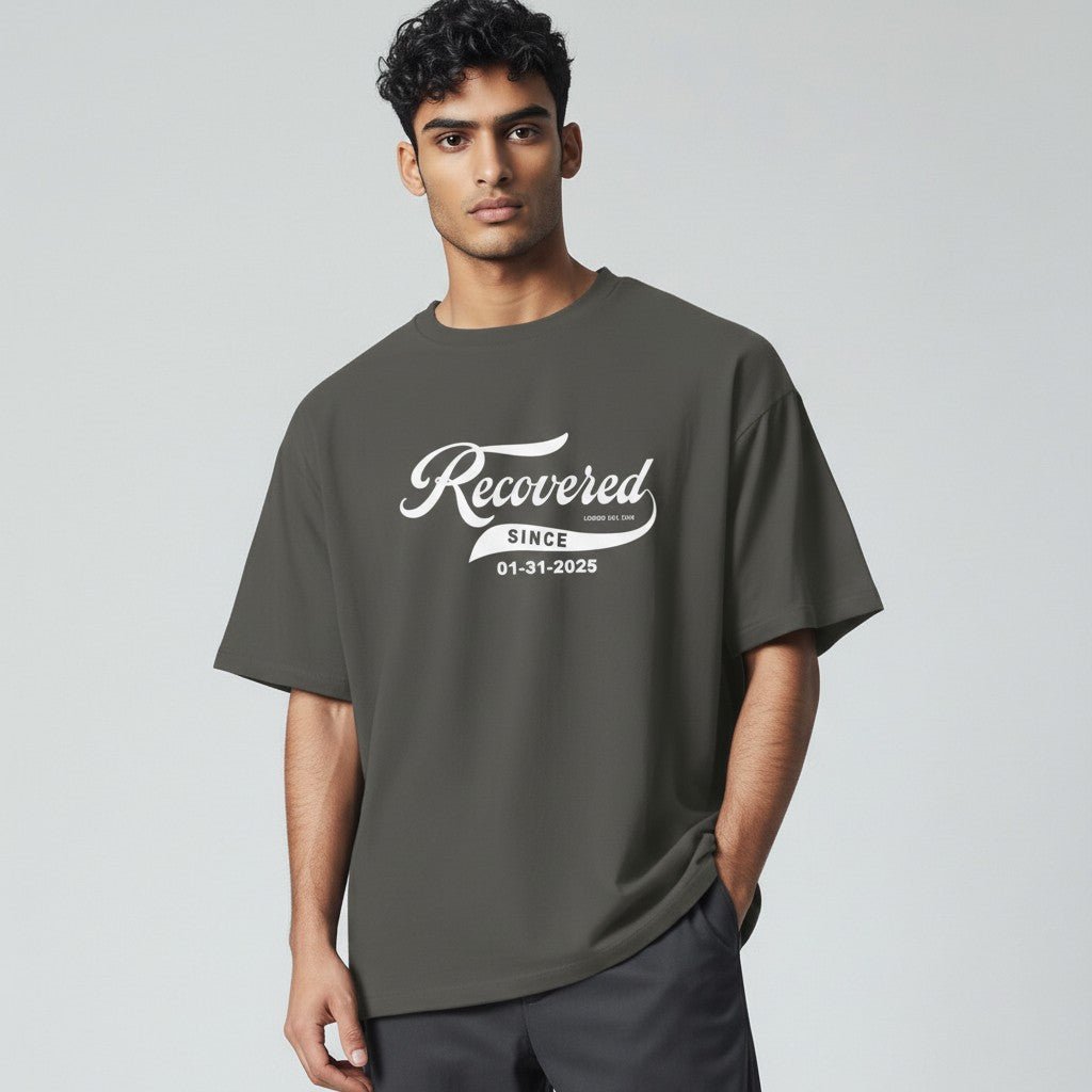 Men’s Recovered Since T-Shirt w/ Personalized Clean Date