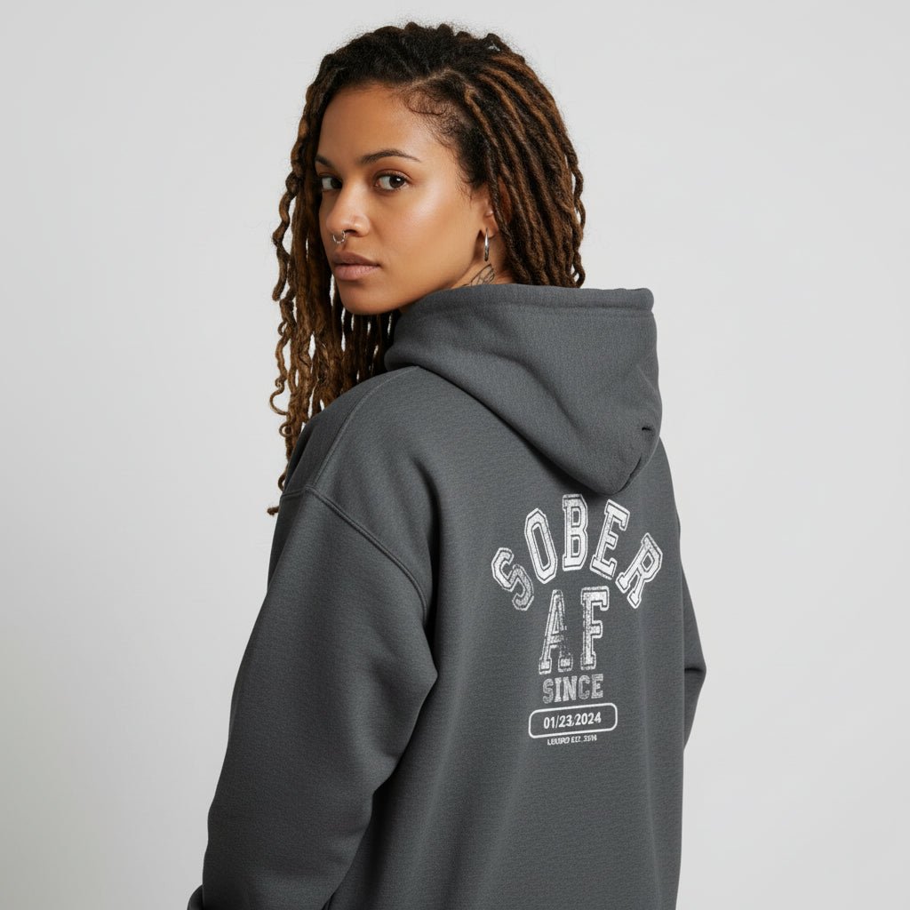 authentic sober clothing recovery hoodie