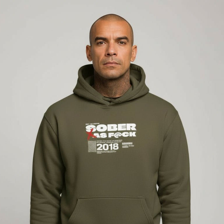 Sober As F*ck Recovery Hoodie back view (view 27)
