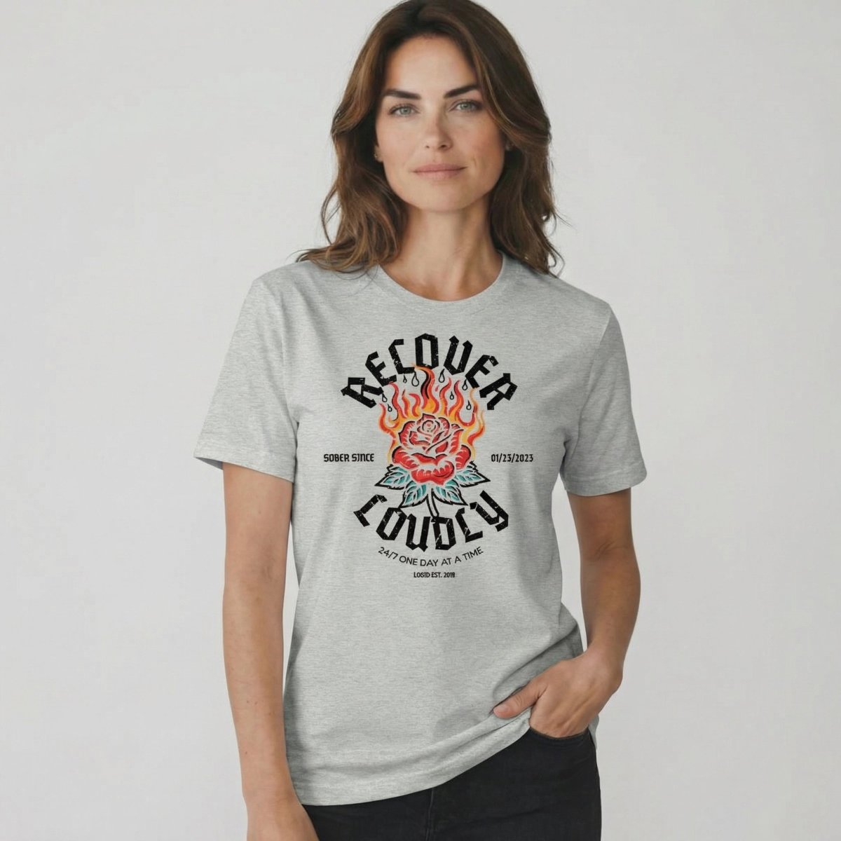 Recover Loudly Sober T Shirt side view (view 6)