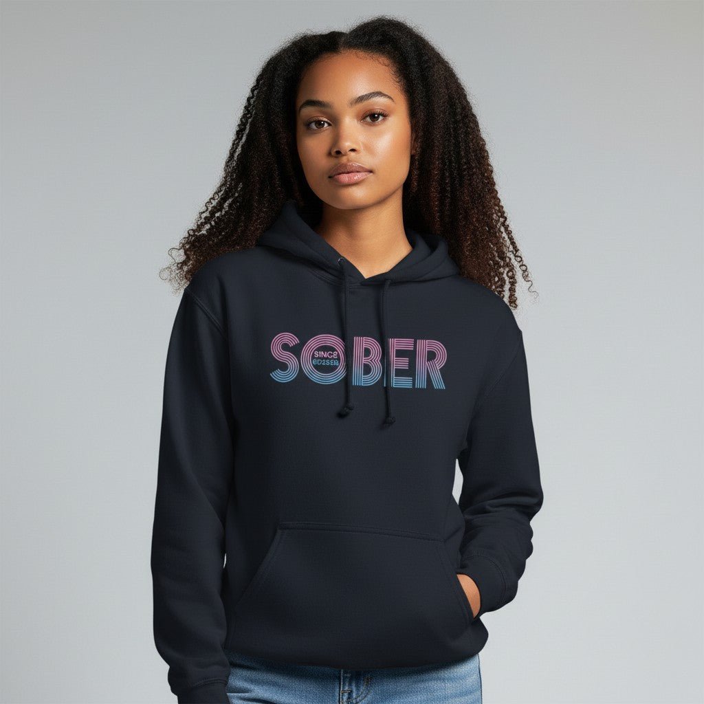 Recovery Hoodie | Retro Sobriety Date Hoodie with Personalized Date