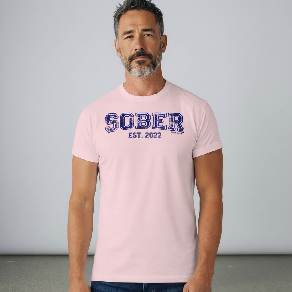 Men's Sober Est. Year T-Shirt w/ Personalized Sobriety Year