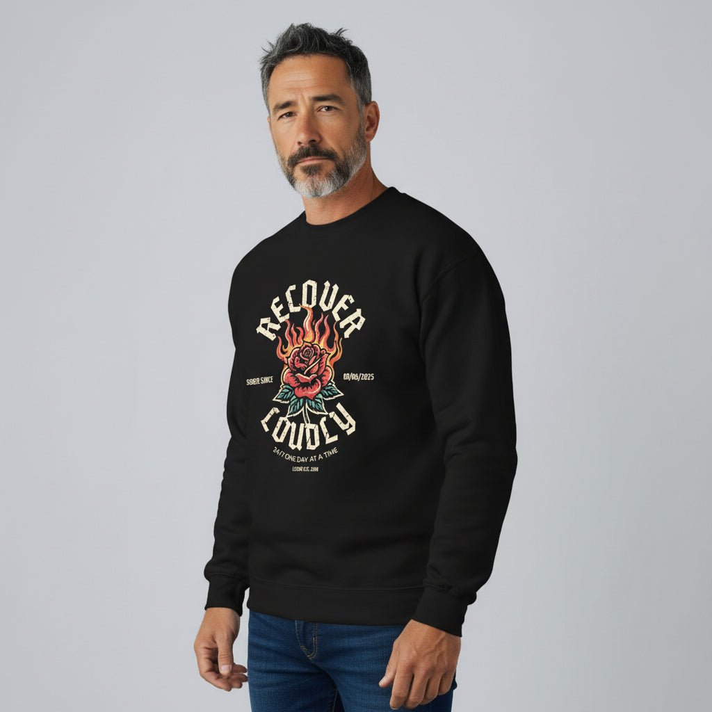 Sobriety Recovery Hoodie lifestyle view (view 5)