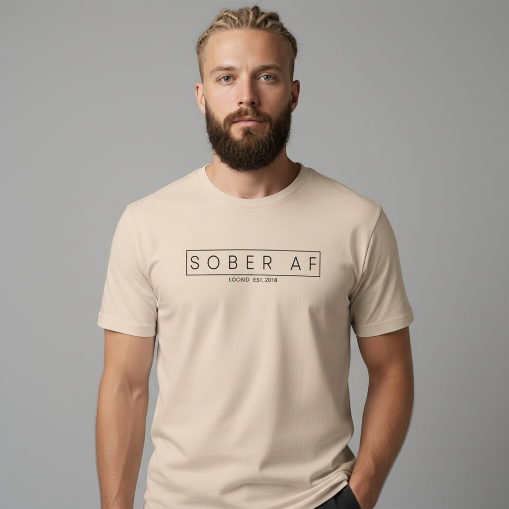Sober T Shirt | Sober AF Men’s Tee for Strength and Recovery