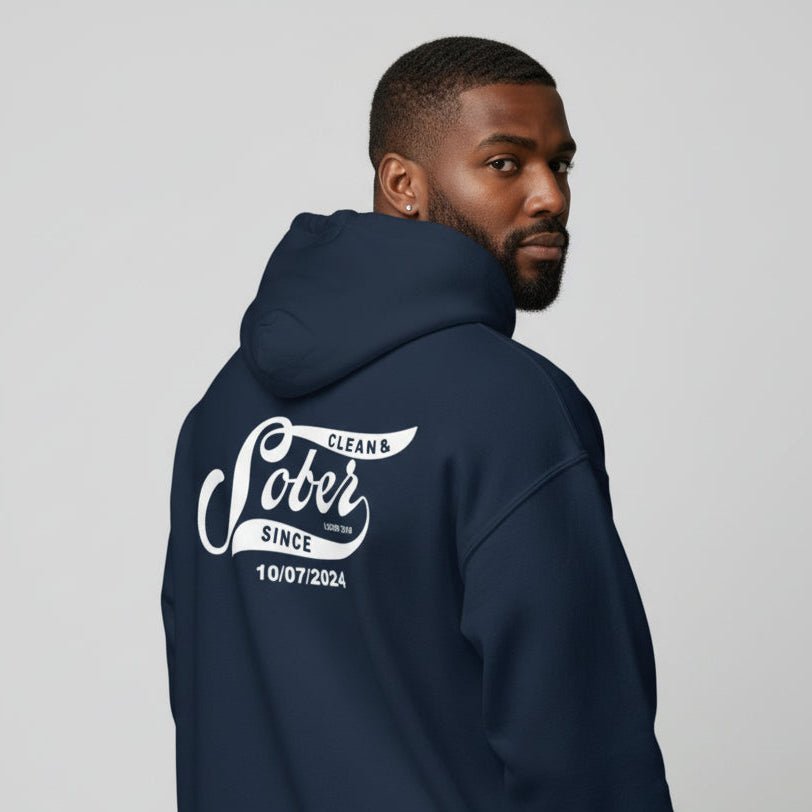 Recovery Zip Hoodie | Men's Sober Since Front & Back Print
