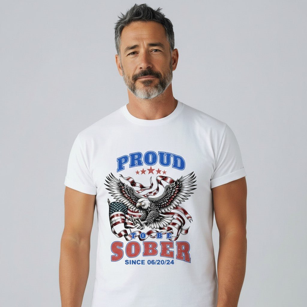 Sober T Shirt | Proud To Be Sober Tee with Personalized Date