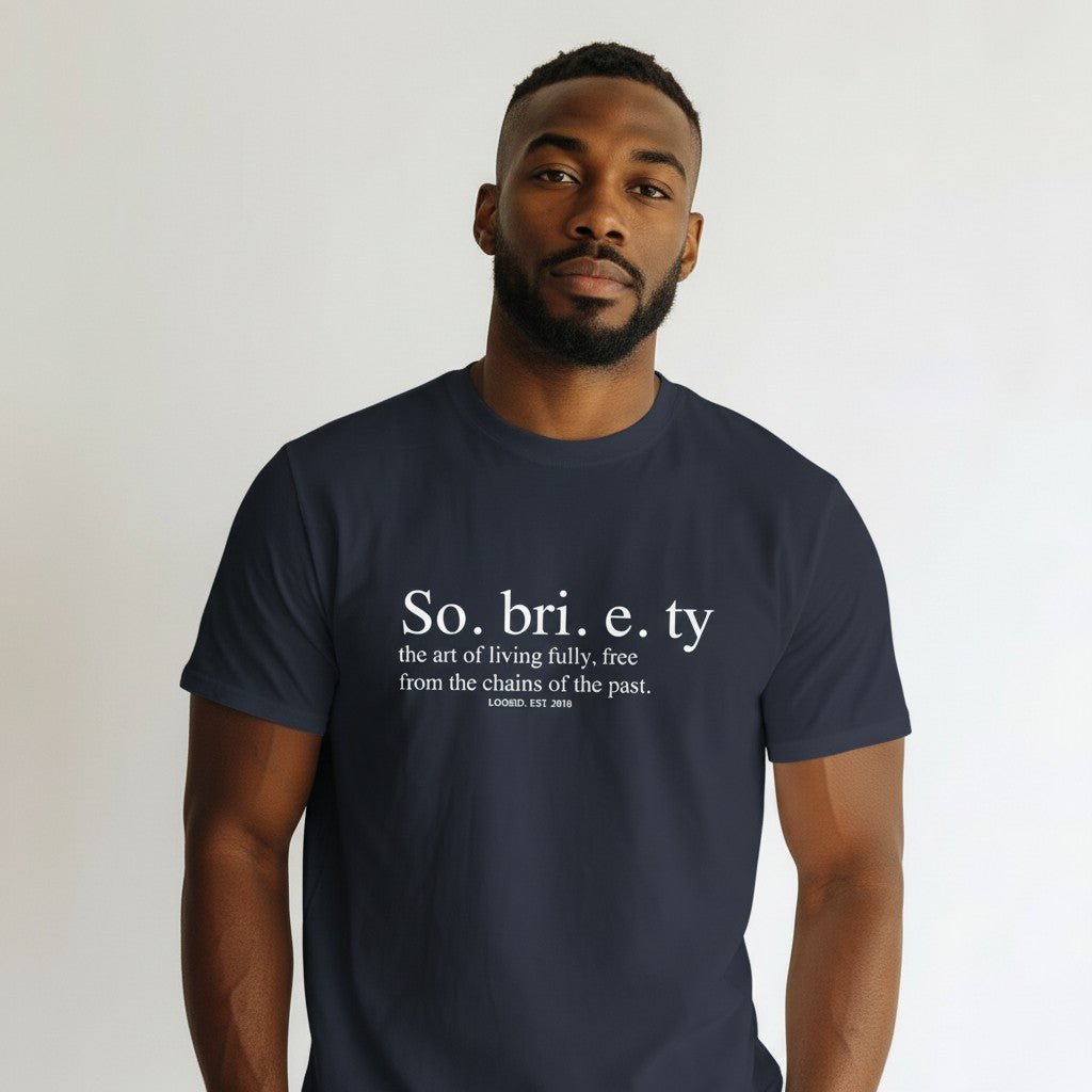 Sober T Shirt | Sobriety Definition Men's Graphic Tee for Recovery