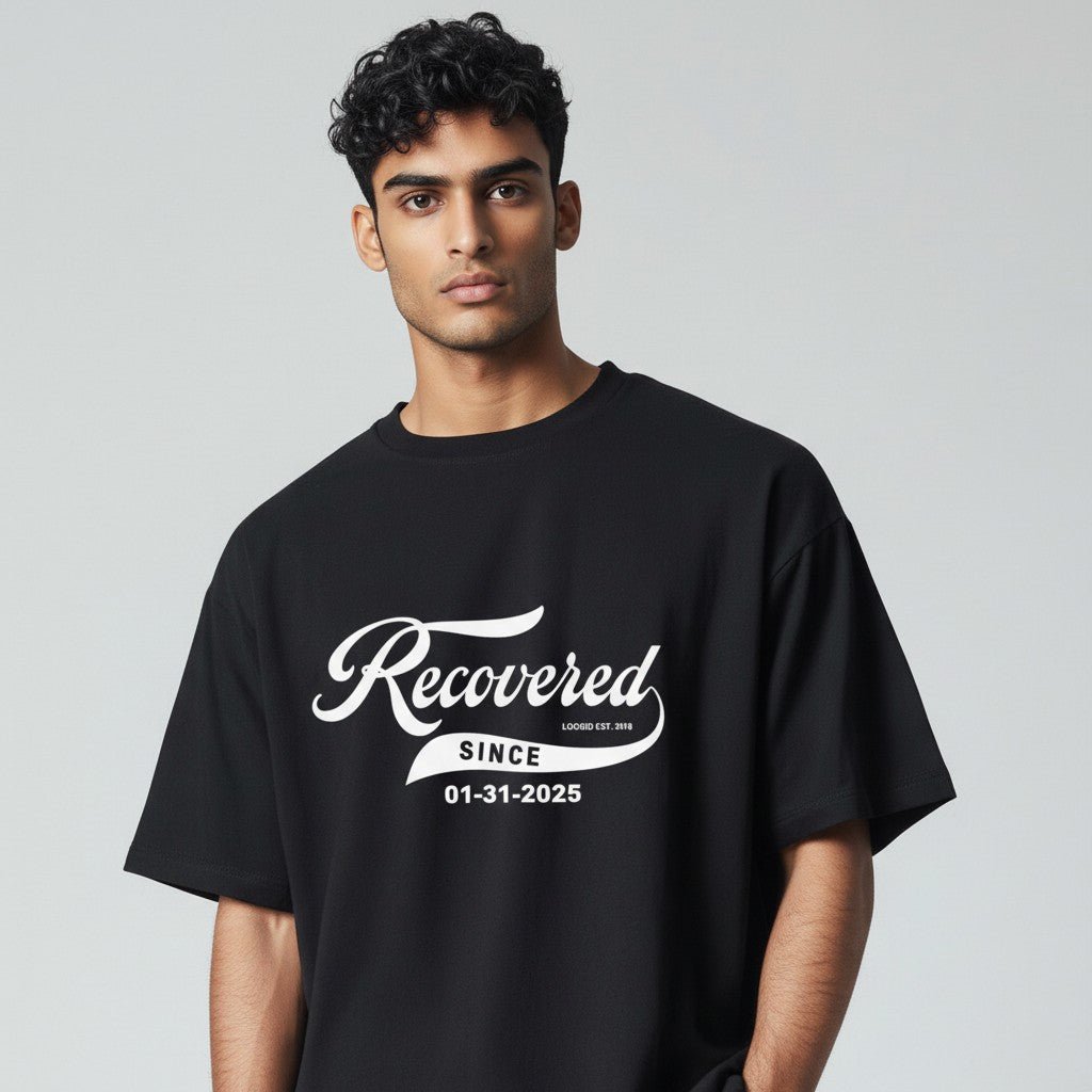 Men’s Recovered Since T-Shirt w/ Personalized Clean Date
