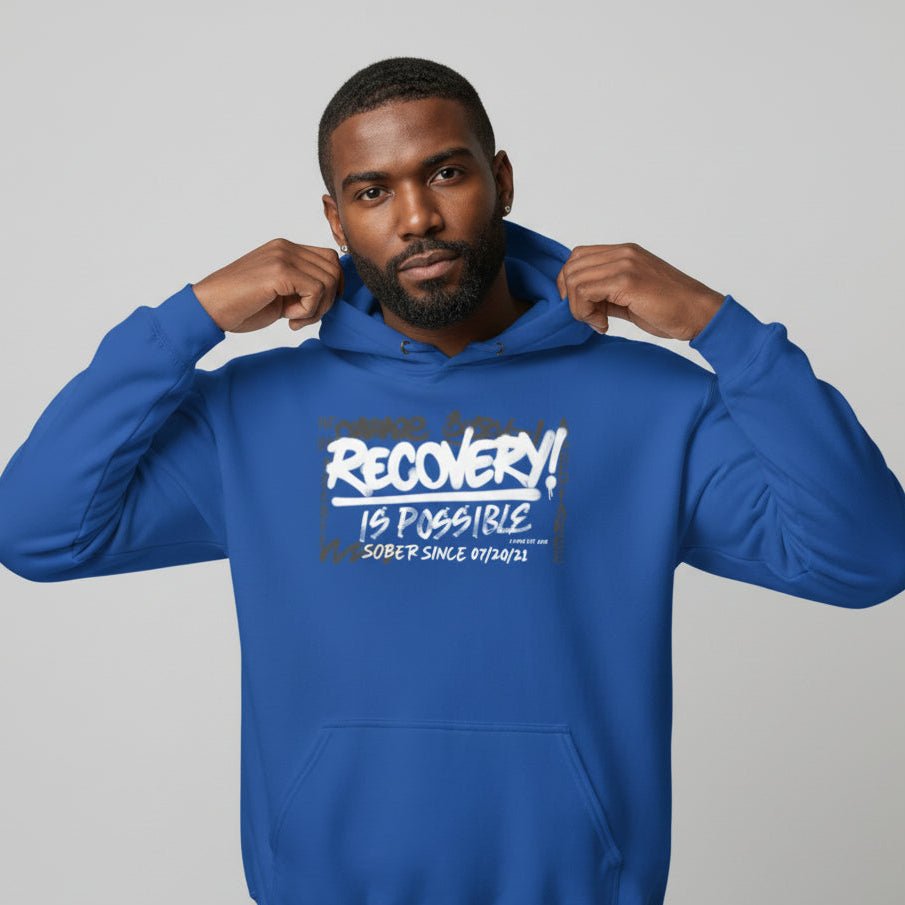 Recovery Hoodie | Men’s Recovery Is Possible Hoodie with Date