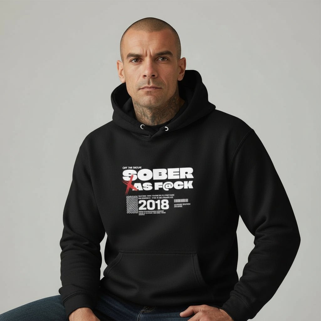 Sober As F*ck Recovery Hoodie lifestyle view (view 5)