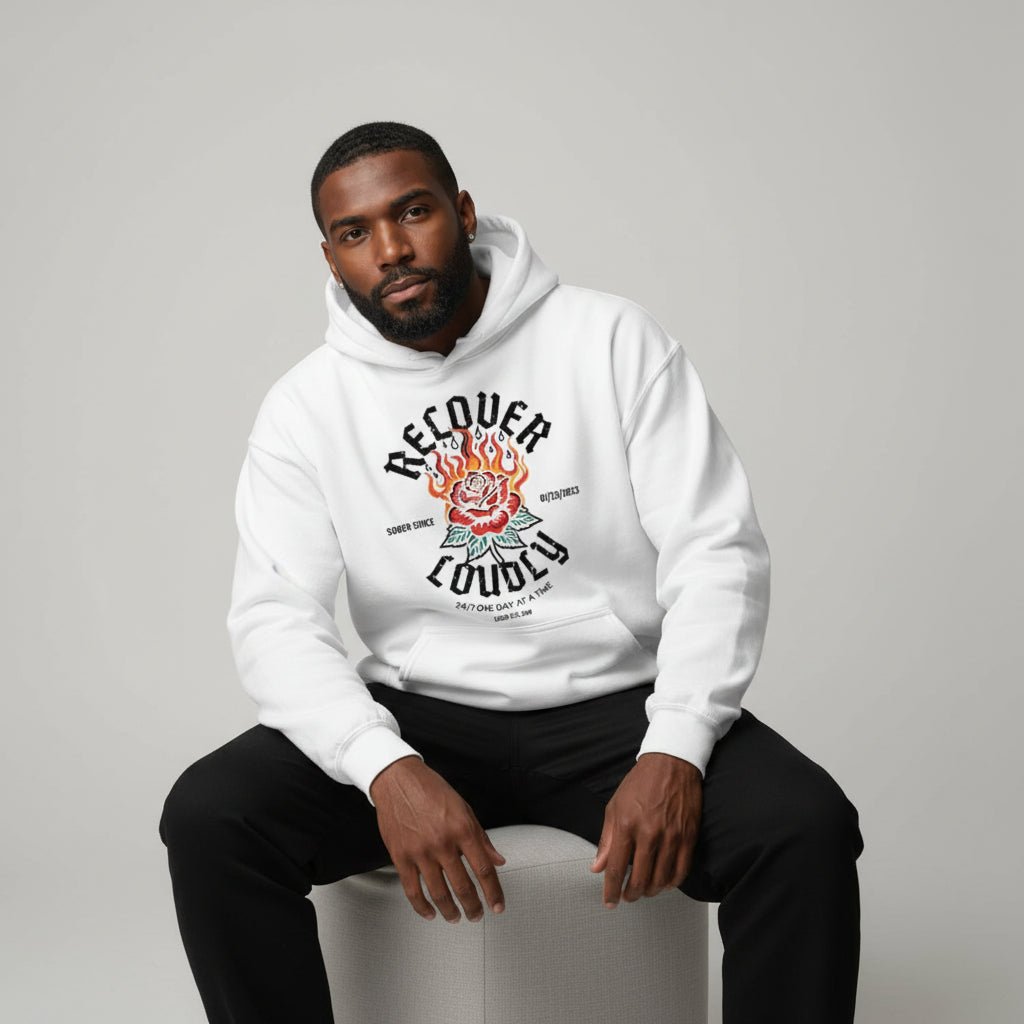 Recovery Hoodie | Recover Loudly Custom Sobriety Date Hoodie