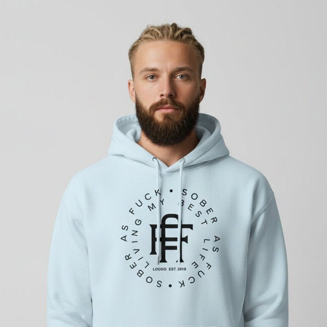 Living My Best Life Sober Recovery Hoodie fit detail (view 19)
