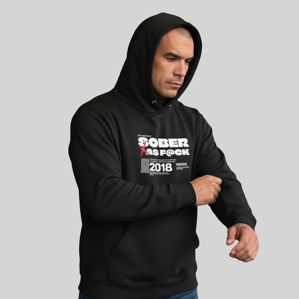 Sober As F*ck Recovery Hoodie side view (view 6)