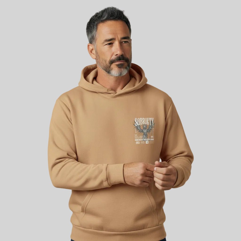 Tan Phoenix Reborn | Front & Back Print Sober Hoodie Limited Edition