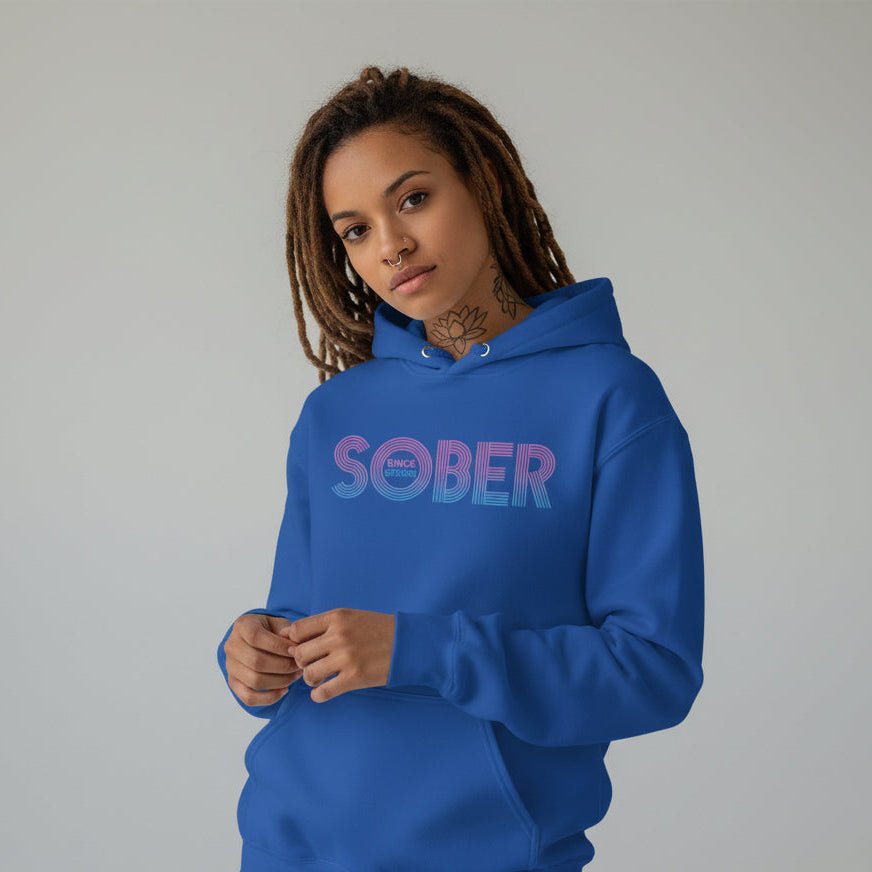 Recovery Hoodie | Retro Sobriety Date Hoodie with Personalized Date